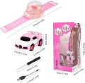 Mini Watch Remote Control Car 2.4GHz Rechargeable Car - Adjustable Strap - USB Charging Mini Wireless Watch - Assorted Color. 