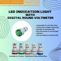 LED indicator with Digital AC voltmeter (Round). 