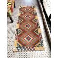 2.5x7ft long Hand Made Afghan Chobi Kilim Runner - Living Room Antidust Wool Area Rugs- Flat Handwoven in Afghanistan -SKU 3395. 