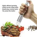 Techmanistan Stainless Steel Salt and Pepper Mill Grinder (1 Piece), Stainless Steel Manual Salt Grinder, Pepper Grinder, Spice Mill, Salt Mill, Pepper Mill, Handheld Salt & Pepper Mill. 