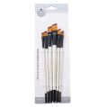 6 Pcs Professional Angular Round Flat Filbert Cut Tip  Paint Brush Water Color Oil Acrylic Artist Paint Brush - High Quality Brushes. 