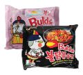 Samyang 2 Pieces (Black+Pink) Black Hot Chicken Flavor Ramen + Pink Carbonara Cheesy Korean Noodles 270 gm Instant Noodles Noodles Imported Noodles. 
