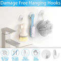 12 Pcs Plastic Hooks Self Adhesive, Sticky Hooks Removable Wall Hooks,Stick on Hooks for Hang Coat Cloth Towel. 