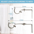 3Piece Silver Curtain Rod Brackets Curtain Rods No Drilling for 1 Inch Rod with Installation Screws. 