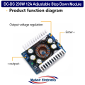 DC-DC 200W 12A Constant Current Adjustable Step Down Module Buck Converter DC 5-40V Power Voltage Board Short Circuit Protection Voltage Regulator for Car. 