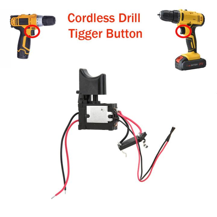Electric Cordless Drill Trigger Switch - Speed Control Push Button Range DC 7.2V-24V