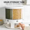 10KG Rotating Rice & Grains Dispenser - 6-Partition Storage Box. 