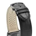 Emporio Armani Black Dial Black Genuine Leather Strap Watch For Men AR-0368-H. 