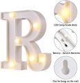 LED Alphabet letter R  Lights Alphabet Light Up Marquee Letters Sign for Night Light Wedding Birthday Party Battery Powered. 