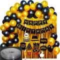 Wonderful Happy Birthday Theme Set " "Including Birthday Banner +30 Balloons + Curtain 6 x3.5 Feet + Arch Tap ) Grand Birthday & Party Items - Birthday Decorations & accessories Themes for Baby ,Boy & Girl -Birthday Decoration. 