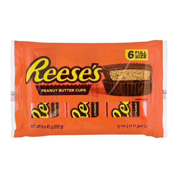 Reeses PeanutButter Chocolate Bar 6 bars X 42gm (Full Pack)