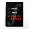 Apna Time Ayega Design Spiral Notebook Printed Customized Notebooks for University College and Best for Students cute Notebooks by Favourite Plus. 