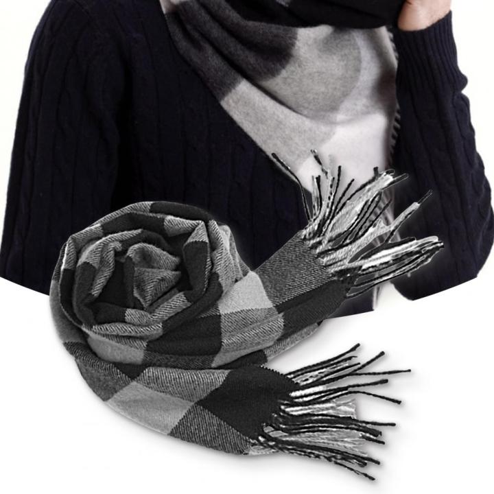 Trendy Muffler Windproof Thermal Wrap Washable Anti-pilling Men Winter Scarf