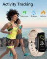HUAKUA Fitness Tracker Watch with Heart Rate/Sleep Monitor, Waterproof Watch with Alarm Clock, Calorie Step Counter, Pedometer Health Smart Watch for Women Men, Call Message Notifications (Yellow). 