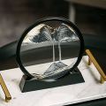 Moving Sand Art Picture, Round Glass 3D Deep Sea, Sandscape in Motion Display, Flowing Sand Frame. 