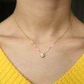 Single Stone Solitaire Cz Cubic Zirconia Delicate Dainty Box Chain 925 Sterling Silver Bezel Heart Single Stone Star Necklace. 