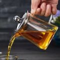 Square Glass Teapot with Heat Resistant Stainless Steel Infuser, Borosilicate Glass Teapot, Glass Tea Kettle. 