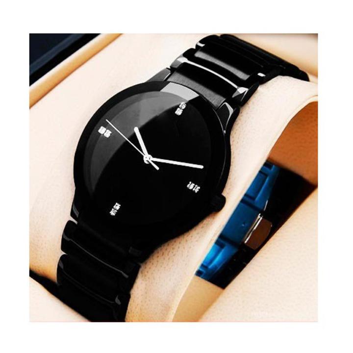 (ELEGANT FASHION ) Luxury Classy Full Black Steel Watch For Men