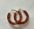 Charm Red n Gold Hoop Earring. 