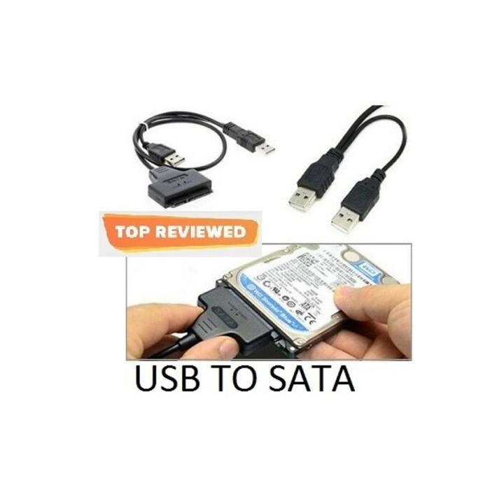 Best USB 2.0 SATA 7+15pin to USB 2.0 Adapter Cable for 2.5 HDD & SDD For Laptop Hard Disk Drive
