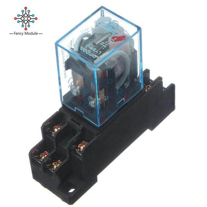 【Footprint】 Power Relay LY2NJ Socket Base 220V AC Coil Miniature Relay DPDT 8 Pins 10A 240VAC LY2 HH62P LY2 JQX-13F With PTF08A