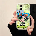 AMORVOR for Realme C11 2021 C20 C20A Back Cover With Holder Powerpuff Girls Texture Phone Case Wavy Edge Soft Silicone Cover. 
