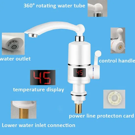 Instant Electric Water Heater tap Faucet, Tankless Geyser Heating