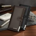 Yuandeli Men’s Long PU Leather Wallet | Slim Business Card Holder | Multi-Card Bifold Purse for Men. 