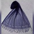 Beautiful Blue Stole Light weight Narrow Net Stole Spider Linen scarf For Ladies and Girls and Many More Colours on SubRung Black Yellow White Blue Red Pink. 