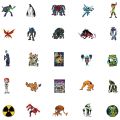 50pcs Cartoon Ben 10 Little Fresh Stickers DIY Luggage Laptop Bicycle Skateboard Waterproof PVC Graffiti Children's Toy Stickers. 