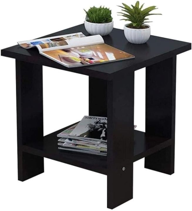 Elegant Modern Rectangular Side Table with Open Storage for Living Room/Bedroom - 16"x16"x17"