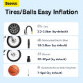 Baseus Tire Inflator Pump, Rechargeable Car Air Pump, Smart Digital Tire Pressure Detection Air Compressor Pump for Car, Bike, Motorcycle. 