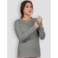 Plain Space Grey Women Full Sleeves T-shirt. 