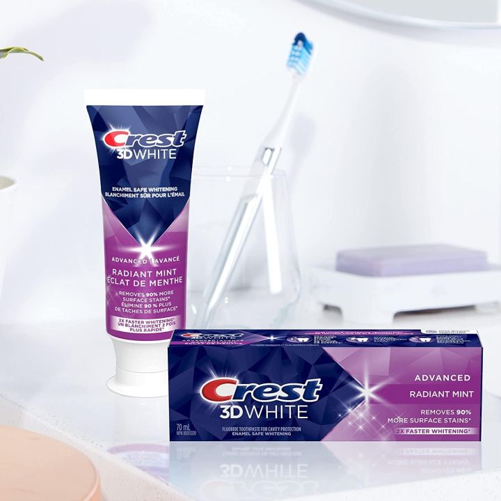 Crest 3D White Toothpaste Advanced Whitening Radiant Mint 70 ML