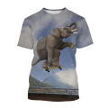 Funny elephant T-shirts animal 3D print streetwear men women casual fashion oversized T shirt kids Boys Girls tees tops clothing. 