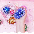 Pack of  2-Soft Mesh Ball Toys  with Water Beads Relieve Stress Fidget Grape Balls Squeeze Grape Ball. 