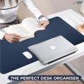 Leather Desk Pad Protector,Mouse Pad,Office Desk Mat,Non-Slip Double Sided PU Leather Desk Blotter,Laptop Desk Pad,Waterproof Desk Writing Pad for Office and Home (35.4" x 17.7"). 