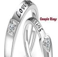 Pack of 2. 925 Silver Love You Forever Couple Rings. 