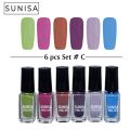 Sunisa Matte Liquid Peel off Nail Polish 6 Pcs Set. 