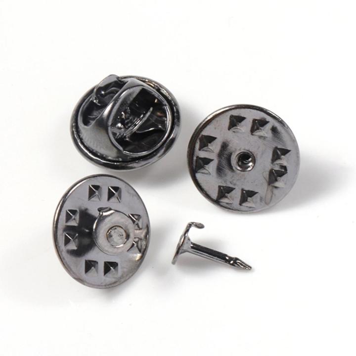 50pcs/lot Metal Brooch Pins Back Clasps Nail Tie Tack Lapel Buckle Button Back Caps For Jewelry Making Findings DIY Accessories