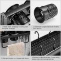 Aluminium Multi functional Wall Hanging Tools, Storage Stand Kitchen Utensils, Wall Mounted Kitchen Organizer Rack. 