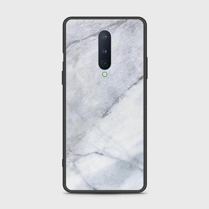 OnePlus 8 Cover - SkinLee HQ Infinity Glass Case (Soft) - White Marble - SKINLEE-255-1-921-474