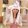 Lovely light Plush Rabbit Hat Funny Play Toy Up Down Moving Bunny Ears Toy Hat Girlfriend Children Gifts Children Hip HopToy Cap. 