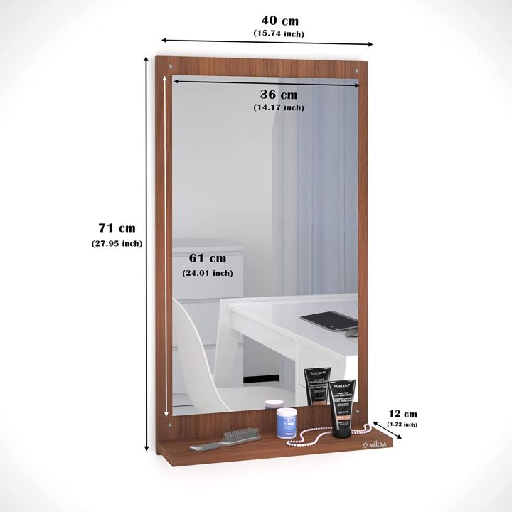 PAKWOOD%20Ravishing%20Square%20Wall%20Hanging%20Dressing%20Mirrors%20with%20Shelf%20-%20Image%203
