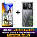 Xiaomi Poco M4 Pro 5G Glass Protector Polish Screen Tempered + Back Protector Transparent Hydrogel Soft Film jell Protection For Xiaomi Poco M4 Pro 5G. 