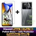 Xiaomi Poco M4 Pro 5G Glass Protector Polish Screen Tempered + Back Protector Transparent Hydrogel Soft Film jell Protection For Xiaomi Poco M4 Pro 5G. 