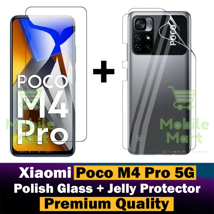Xiaomi Poco M4 Pro 5G Glass Protector Polish Screen Tempered + Back Protector Transparent Hydrogel Soft Film jell Protection For Xiaomi Poco M4 Pro 5G