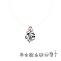 Transparent Chain Necklace Aaa Zircon Invisible Choker Women Oval Water Drop Triangle Square Star Pendant Necklaces. 