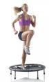 Premium Bungee Rebounder Half Folding Silent Indoor Mini Trampoline Adults & Kids DVDs & Online Workouts Extra Large Bounce Area  Max Load 400lbs  Ready Assembled Rebounder with Flat or Incline for High Intensity Cardio Exercise to Improve AgilityNote ran. 