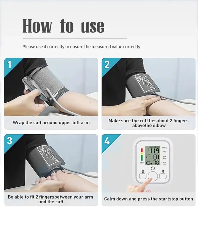 Blood Pressure Monitor | BP Apparatus With USB Power Supply | BP Monitor without Audio Voice Support | Digital Blood Pressure Monitor or Measurable Tool